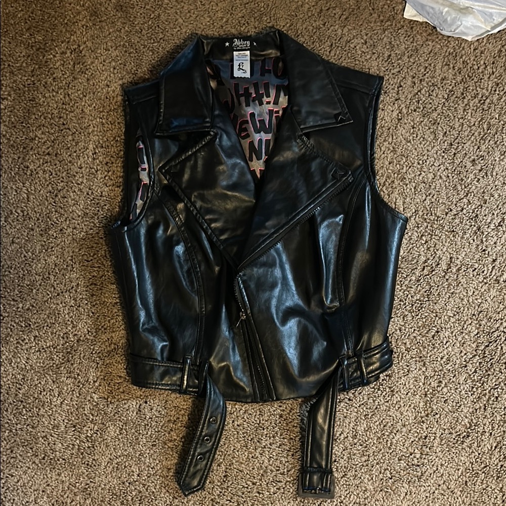 Abbey Dawn faux leather vest